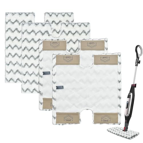 4 Pack Steam Mop Pads Compatible with Shark S6001UK S6003UK S6005UK Klik n' Flip Corded Steam Pocket Mop Steam Cleaner,Reusable&Machine Washable. for All Hardwood Floors (4)