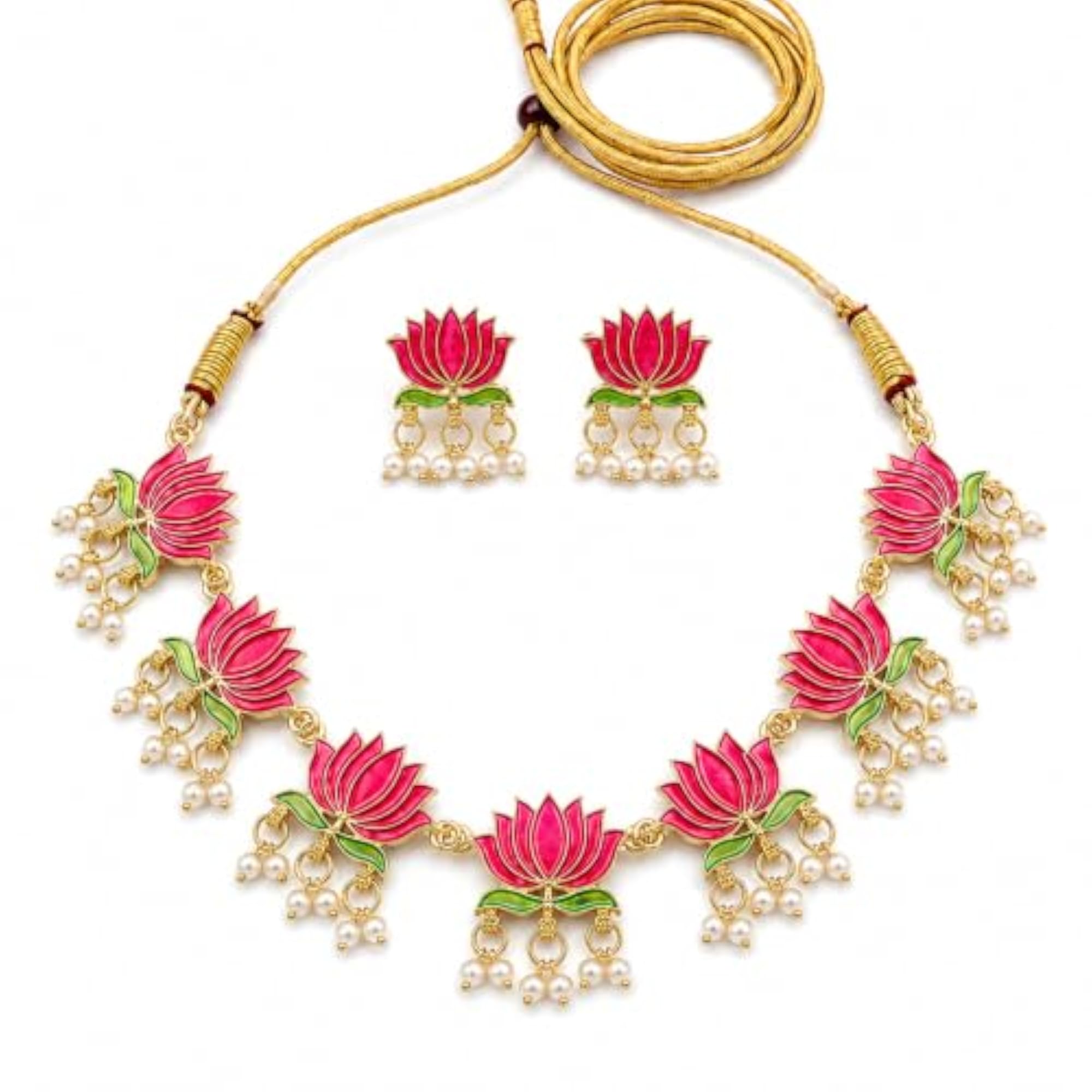 Lotus Necklace Set for Women & Girls