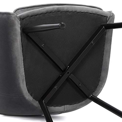 Yaheetech Dining Chairs Armchairs Velvet Upholstered Side Chairs Modern Chairs With Steel Legs And Backrest For Kitchen Dining Room Living Room Set Of 2 Gray #TOP6