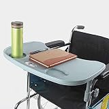 OMLTER Portable Wheelchair Lap Tray Table with Cup Holder, Durable Wheelchair Accessories Trays Desk