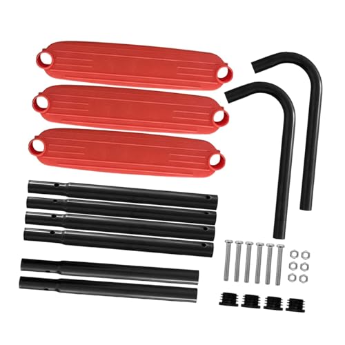 Perfeclan Échelle de pour Enfants avec 3 marches, kit de Bricolage, Accessoire pour Trampolines Ronds rectangulaires 103 x 35 cm, Orange