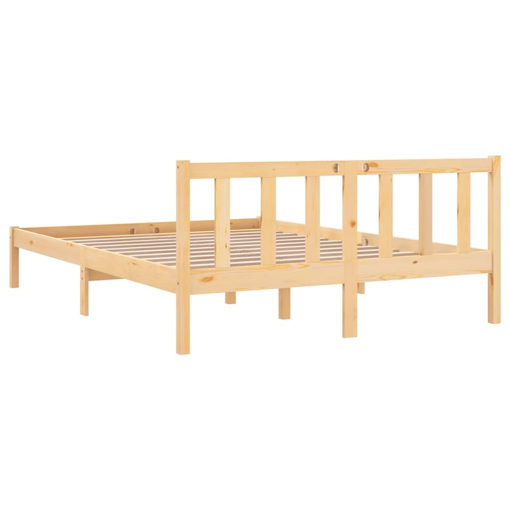 vidaXL Estructura de Cama Dormitorio Habitación Muebles Mobiliario Cuarto Descanso Robusta Duradera 160x200 cm Madera Maciza de Pino