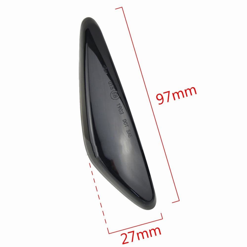 Direzione Luci Dinamiche Indicatori 2 Pcs LED Dinamico Auto Indicatori Di Direzione Luci Di Posizione Laterale Auto Luci Per Fiat 124 Per Spider 2017-2020 Indicatori Direzione Luci ( Color : Smoked Bl