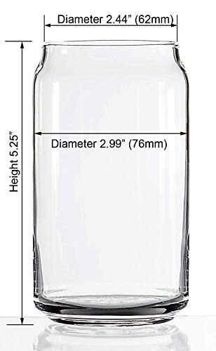 Ecodesign Drinkware Libbey Beer Glass Can Shaped 16 oz - Pint Beer Glasses 4 PACK w/coasters