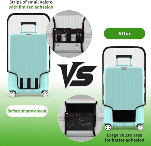 Image of Cover for Hard Luggage Trolley Bags Transparent Protective Covers PVC Fabric Waterproof Clear Suitcase Cover Protectors Travel Dustproof Luggage Sleeve (30 INCH)