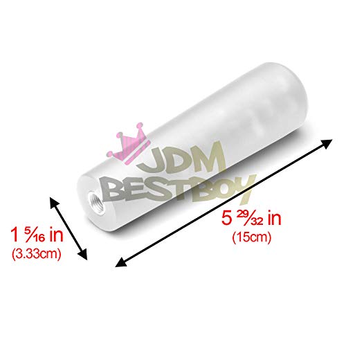 Jdmbestboy White Shift Knob Stick Frosted Matte Crystal Bubble Long Throw Gear Shifter 15Cm #TOP2