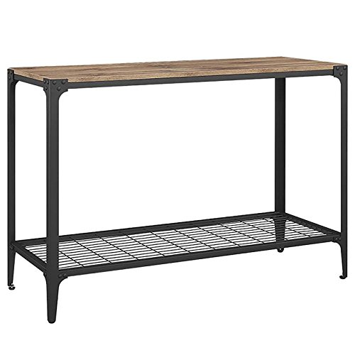 Walker Edison Declan Urban Industrial Angle Iron And Wood Entry Table, 44 Inch, Barnwood #TOP6