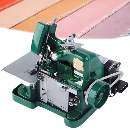 Industrial Overlock Serger Machine, Heavy Duty Fabric Sewing with Adjustable Stitch Length, Metal Frame, Includes Accessories for Professional Garment Construction