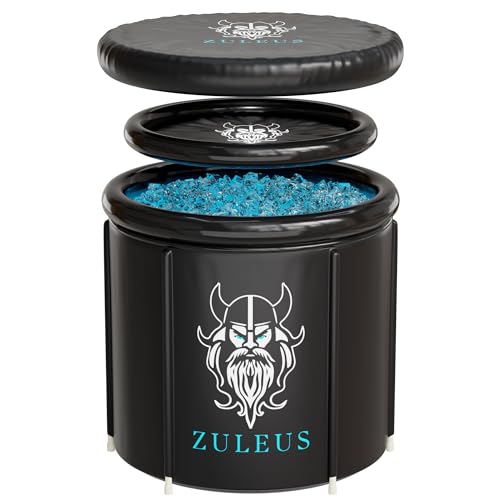 Zuleus Cold Plunge Tub - 5 Layers Portable Ice Bath Tub for Athletes with Inflatable Insert, All-Weather Cover & 2 Strap Carrying Bag - Nylon Fabric
