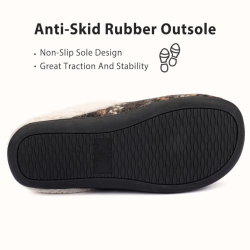 Image of ULTRAIDEAS Women's Indoor Bedroom Slipper with Memory Foam, Gift for Women, Wool-Like House Shoe with Anti-Skid Rubber Sole for Ladies