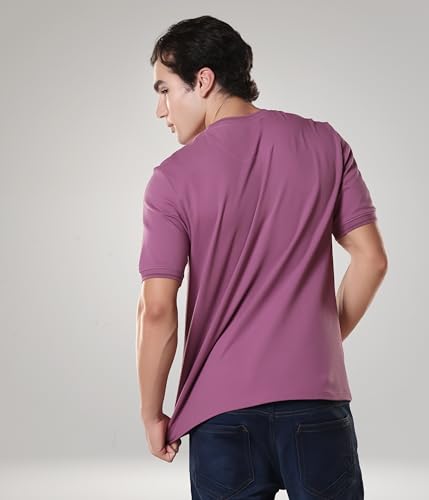 Image of TURMS Men's Ice Cool Tech Round Neck T-Shirt, Odor Control, Stretchable & Breathable, Cotton Rich Fabric, Half Sleeve