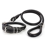 FANQIECHAODAN Leder-Hundehalsband und Leinen-Set Hochleistungs-Führleine Blei Starkes Blei für mittelgroße Hunde Starkes Seil Hundeleine Hochreflektierende Fäden für alle Arten von Hunden