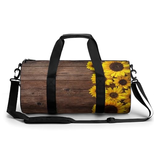 Sac de voyage tournesols en bois pour camping et randonnée week-end