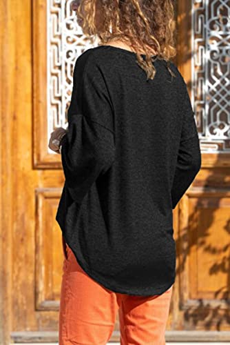 Grlasen Women's 3/4 Sleeve T-Shirt Summer V-Neck top Vintage Cotton Basic T-Shirt3