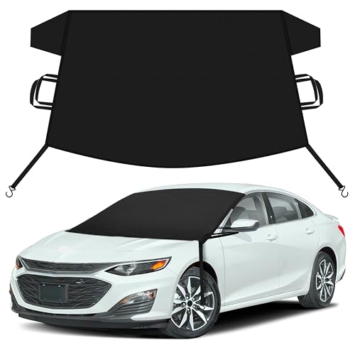 Image of EcoNour Car Snow Cover Compatible for Chevrolet Malibu | Windshield Cover for Ice and Snow with S-Hook Straps | Heavy-Duty 600D Oxford Winter Car Cover, Waterproof & Anti-Slip