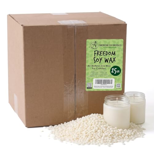 American Soy Organics Freedom Soy Wax Beads All-Natural Candle Wax 25 lbs