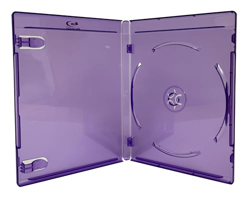 Mediaxpo Premium Standard Clear Purple Blu-Ray Single Cases 12MM (Pack of 10)