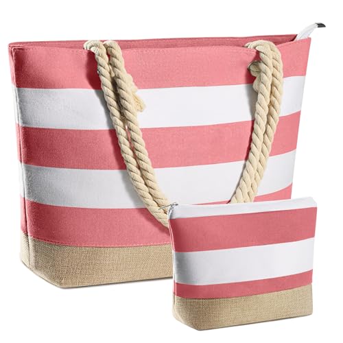 YOOLIFE Beach Bags for Women - Travel Canvas Beach Tote, Pool Waterproof Bag, Travel Essentials, Gifts for Women Birthday