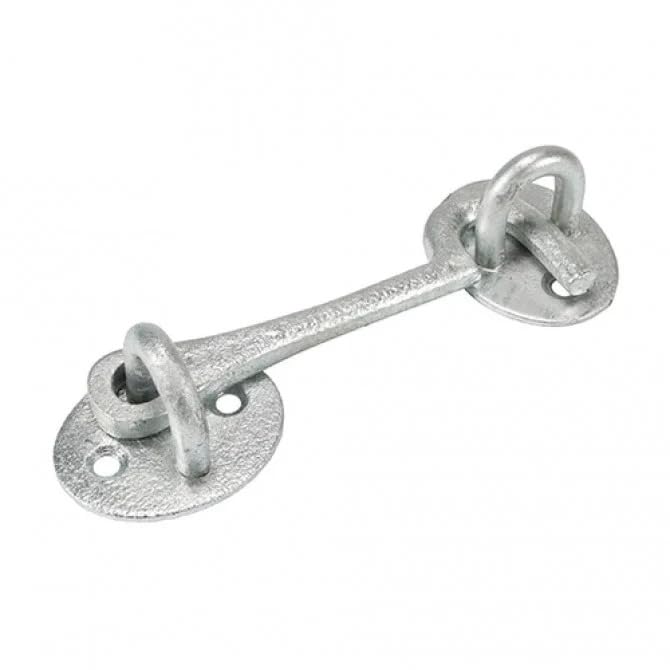 Heavy Duty Galvanised Cast Iron Cabin Hook & Eye Latch – Door Holder Stay – Windproof Door Catch for Doors, Gates, Sheds & Windows