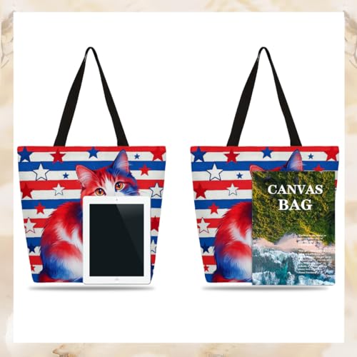 Bolso Tote Patriótico de Lona con Cremallera para Mujer miniatura 7
