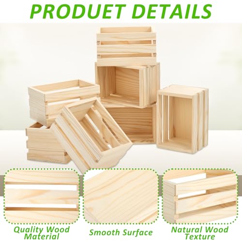 12er Set Landhausstil Schachtel-Set 12.5x8.8x7 cm DIY-freundliche geruchsneutrale dekorative Holzschächte für Heimdekoration, Schmuckorganizer, Geschenkbox & Desktop-Display