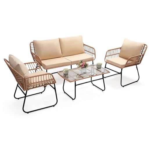 Elegant 4-Piece Wicker Bistro Set
