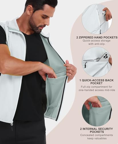 Image of Little Donkey Andy Men's Water-resistant Outerwear Vests, Stretch Windproof Vest for Cycling, Running, Golf
