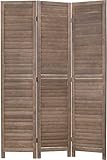 Meet Perfect 3-Panel Room Divider and Folding Privacy Screen, Weave Fiber Partitions, Blackout Blinds Decorative Separation Wall Divider Room Separator, Brown