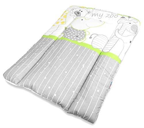 BABYMAM Baby Changing Mat 100% Cotton Padded Soft Nursery for Unit (Zoo Green)