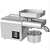 FREEDOH Prensa Aceite Electrónica Máquina 600 W Extractor Aceite Automático Prensado En Frío/Caliente Máquina Prensado Aceite Acero Inoxidable Expulsor Aceite Orgánico para Aguacate Coco Maní,110v