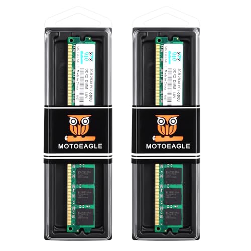 Image of Motoeagle 4GB Kit (2GBX2) 2RX8 PC2-5300U-555,2GB DDR2 667 Udimm Memory,DDR2 RAM 240-PIN, 1.8V Unbuffered Non-ECC Desktop PC Modules