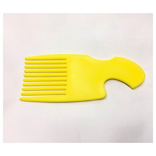Afro Comb untangle Hair Brush Colours Red Orange Pink & Yellow, Yellow