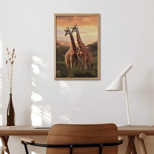 Kit d'art diamant girafe DIY avec strass ronds ELUZZIZUT - 5
