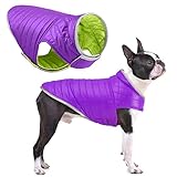 🐕 【WeeRing Fácilmente】 Con el diseño de cierres de velcro ajustable flexible en el cofre del chaleco de perro que tu perro vendrá la capa de perro de manera fácil y rápida cuando quieran afuera para un caminar feliz y serán rápidamente para despegar. A baño o regreso a casa. La capa de perros cálida puede mantener a su perro caliente y cómodo en el día frío.