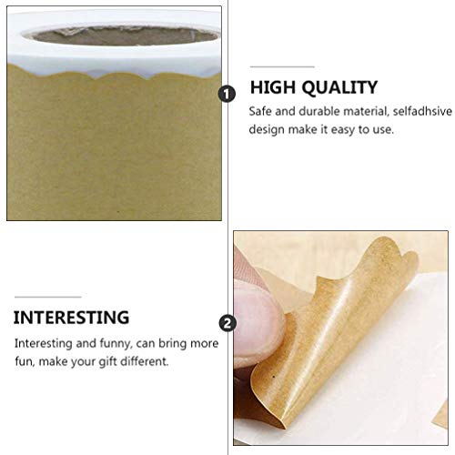 ARTIBETTER 2 Rolls/ 500Pcs Etiquetas da Etiqueta Em Branco de Papel Kraft Marrom Presente Etiquetas