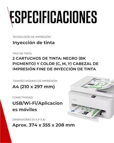 Miniatura 6 de Canon PIXMA TS7550I - Impresora Todo en Uno con Conectividad Wi-Fi, ADF de 35 Hojas y Pantalla OLED de 1,42” | Inalámbrica para Imprimir Fácilmente Desde Tu Smartphone PIXMA Print Plan