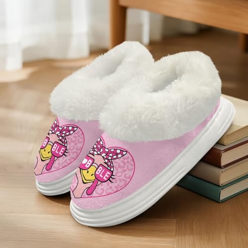 GIFTPUZZ Warm House Slippers for Women Couple Slippers with Memory Foam and Indoor Outdoor Soles Size 5.5-12.53