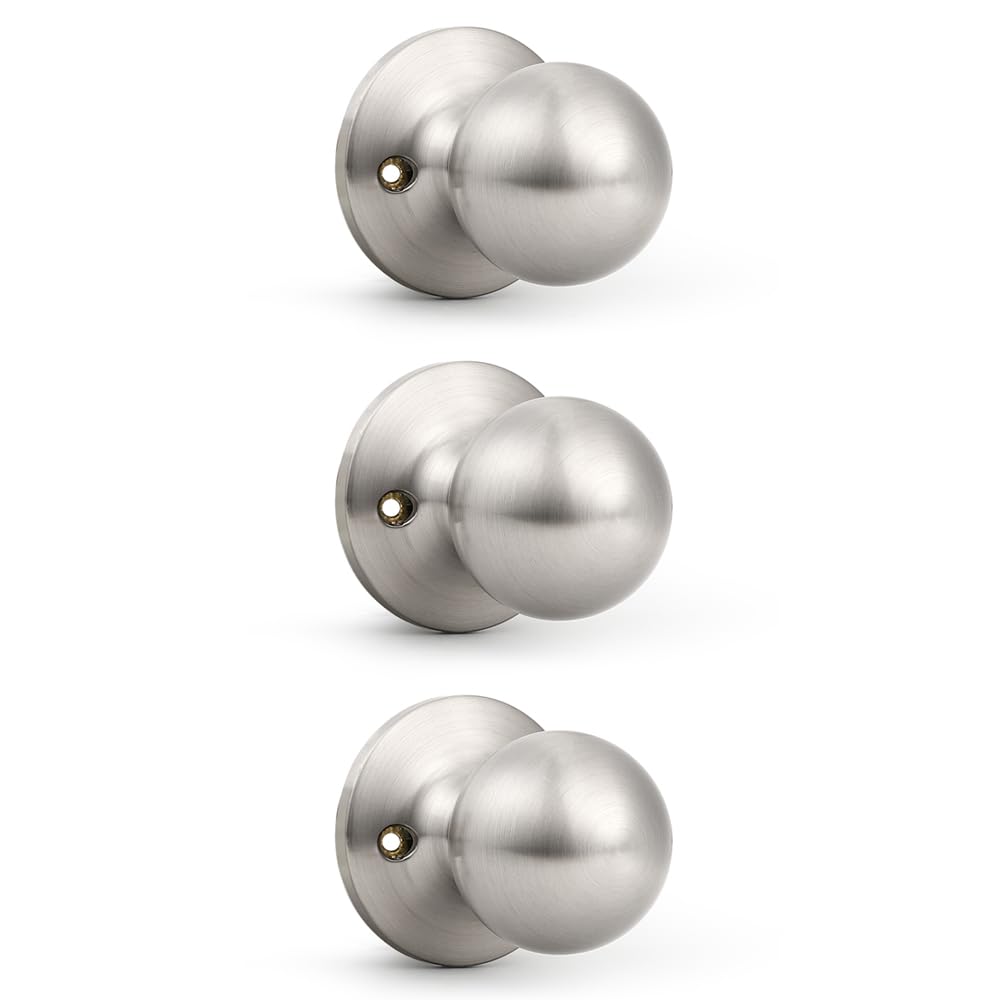 Probrico Brushed Nickel Privacy Door Knobs - 5 Pack -11