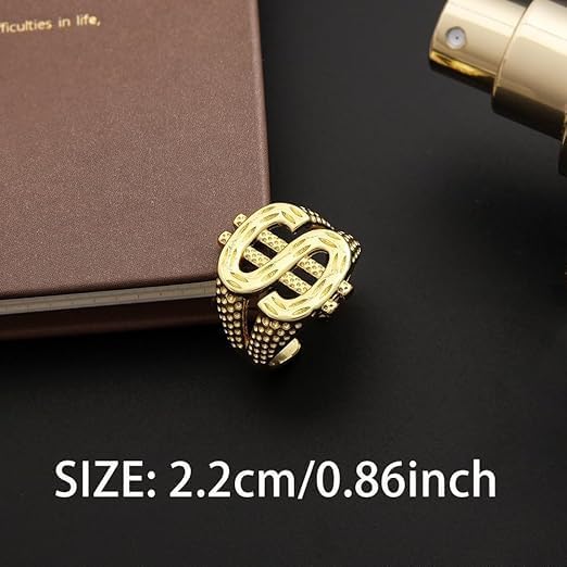 Hoedia 4 PACK 80s 90s Hip Hop Costumes Outfit Kit with Fake Gold Chains, Dollar Sign Chains, Sunglasses, Big Money Finger Ring Rapper Accessories for Men and Women Halloween Party Dress Outfits - Image 3