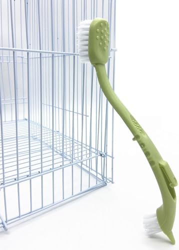 Bird Cage Cleaning Brush with Long Ergonomic Handle – Durable Bristlesfor Cleaning Parrot Cages, Kennels, and Perches,Removes Poop and Keeps Bird Cages Fresh,Essential Bird Cage Accessory