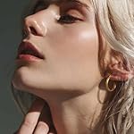 14K Gold Hoop Earrings for Women Trendy Grainy Gold Hoop Earrings Gold Jewelry Womens Earrings 20/25/30mm - Image 3