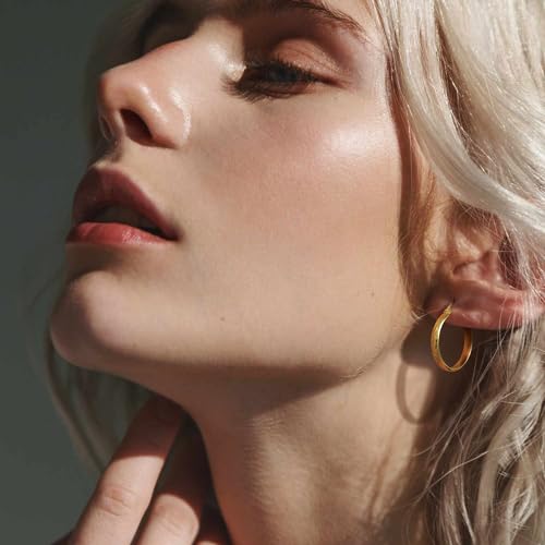DZCYAN Gold Hoop Earrings for Women 14K Gold Hoop Earrings for Women by DZCYAN - Used condition - Image 4