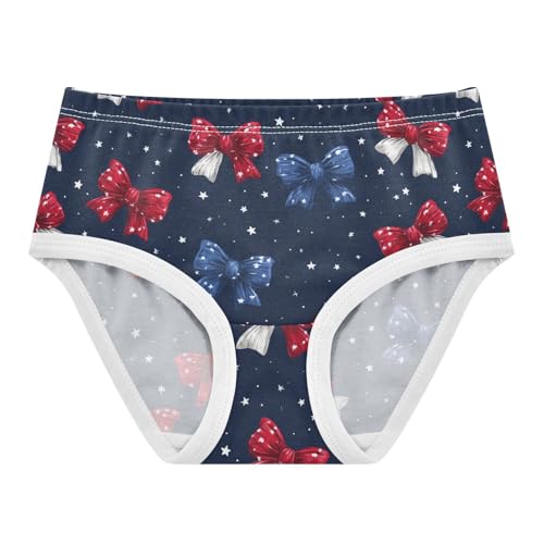Wusikd Blue Red White Bows Girls' Underwear Cotton Girls Briefs Soft Toddler Underwear 2T
