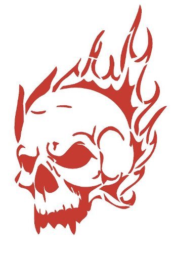 Skull of Flames Airbrush, Wall Art, Paint Stencil, Genuine Mylar Re-Useable 125 Micron