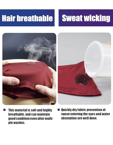 Faixa de cabeça de caveira para homens e mulheres, bordô, refrescante, faixa esportiva com absorção