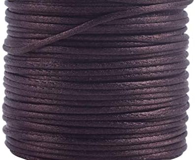 KONMAY 80 Yards 1.0mm Nylon Rattail Satin Silk Trim Cord Beading String for Chinese Knotting, Kumihimo, Beading, Macramé, Jewelry Making, Dark Brown