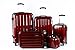 Produktbild 5 Teiliges Kofferset M L XL XXL + Beautycase Polycarbonat/ABS Trolley Koffer Bordcase Set Hartschale Reisekoffer Kofferset TSA Schloss (Rot)