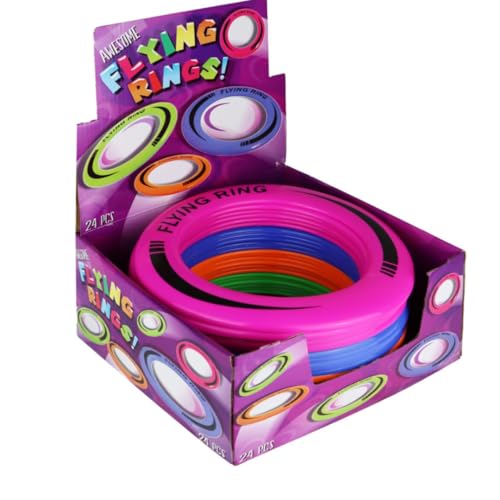 TC Toys - 24 Bulk pack Flying Discs 25cm | Assorted Colour Outdoor Garden Games | Wholesale Summer Toys for School Sports Days Party Bag Favours & Tombola Prizes