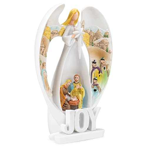 Alternative view of Dicksons Joy Angel Winter White 7 inch Resin Stone Christmas Collectible Figurine