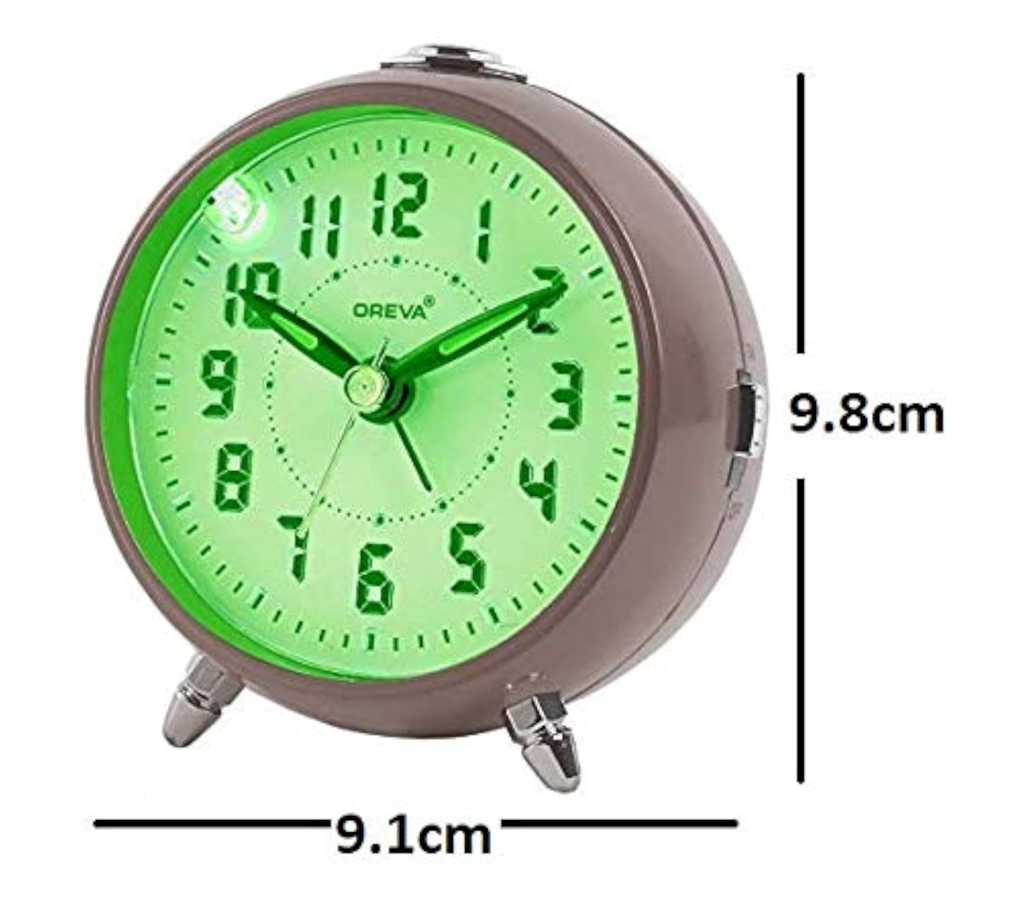 Plastic Alarm Table Clock with LED and 4 Step Buzzer Sound